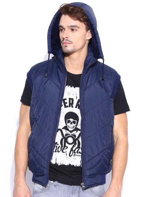 

LOCOMOTIVE Navy Padded Sleeveless Jacket, Navy blue