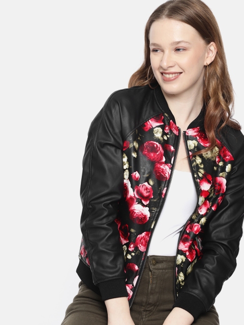 

Mast & Harbour Women Black Printed Jacket