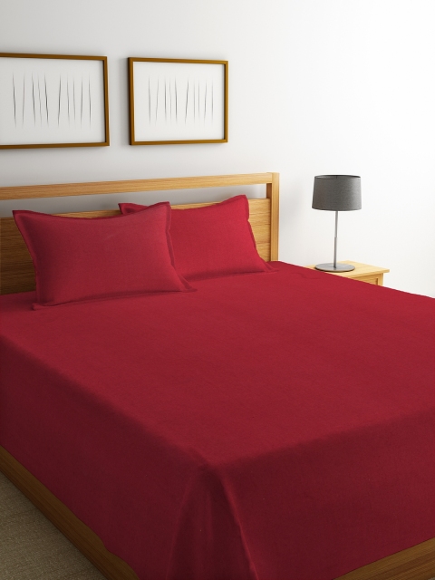 

Soumya Maroon Printed Double Bed Cover with 2 Pillow Covers