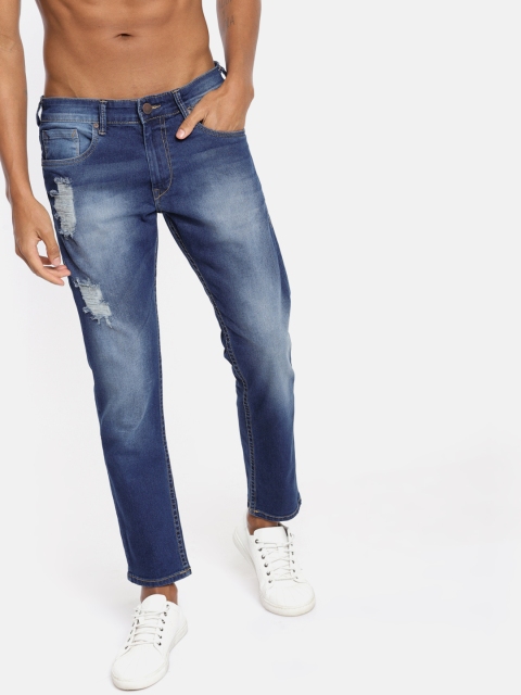 

HERE&NOW Men Blue Ankle Skinny Fit Mid-Rise Mildly Distressed Stretchable Jeans