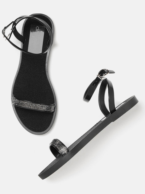 

DressBerry Women Black Embellished Open Toe Flats