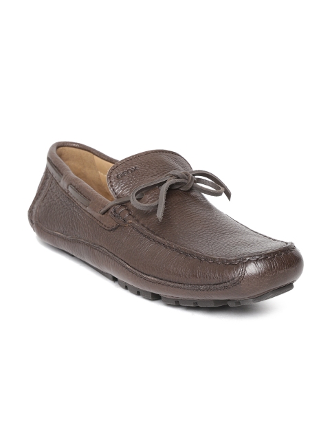 

Geox Men Coffee Brown Leather Smart Casual Boat Shoes