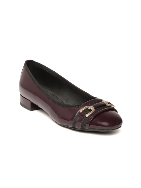

Geox Women Burgundy Solid Leather Ballerinas