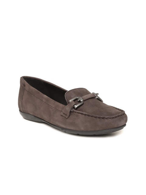 

Geox Women Coffee Brown Nubuck Leather Loafers