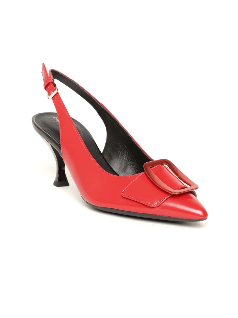 

Geox Women Red Solid Leather Pumps