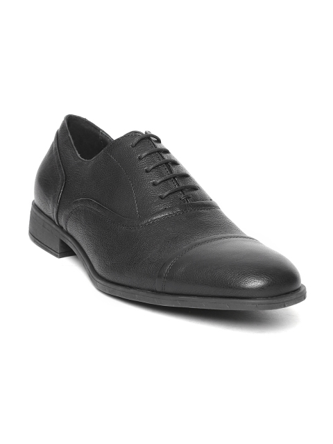 

Geox Men Black Leather Formal Oxfords