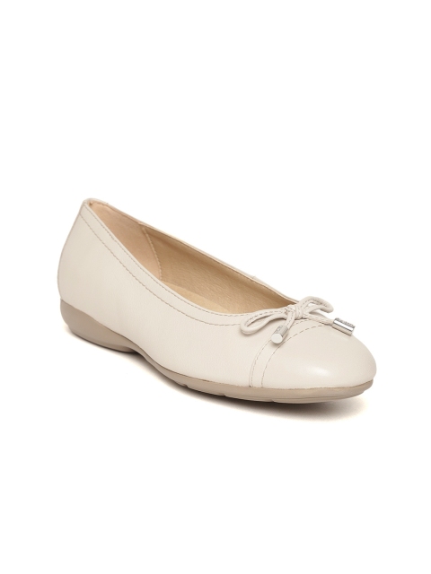 

Geox Women Grey Solid Leather Ballerinas