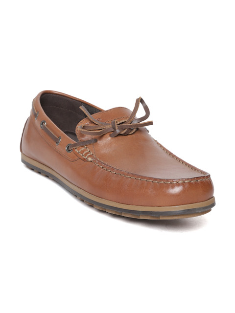 

Geox Men Brown Solid Leather Boat Shoes