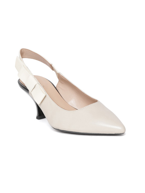 

Geox Women Beige Solid Leather Pumps