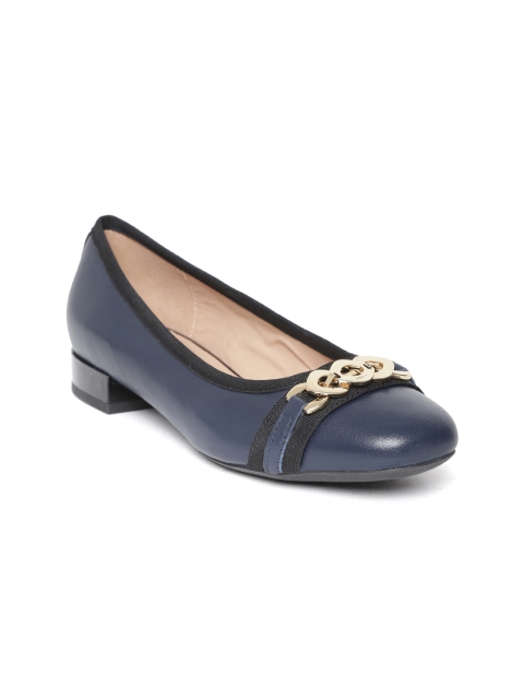 

Geox Women Navy Blue Solid Leather Ballerinas