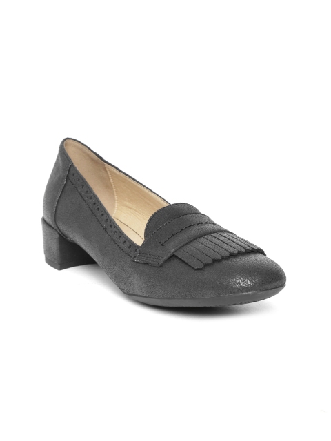 

Geox Women Charcoal Grey Solid Leather Pumps