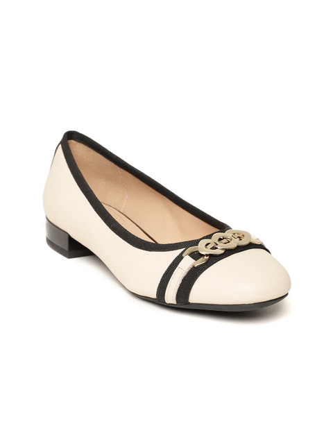 

Geox Women Beige Solid Leather Ballerinas