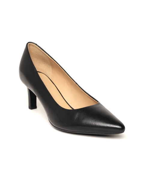 

Geox Women Black Leather Solid Pumps