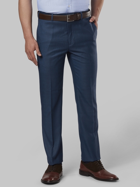 

Next Look Men Blue Regular Fit Checked Formal Trousers