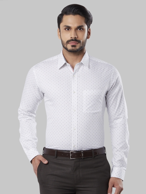 

Next Look Men Grey & White Slim Fit Printed Formal Shirt