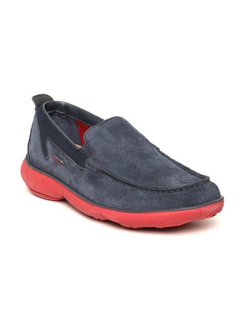 

Geox Men Navy Blue Solid Suede Slip-On Sneakers