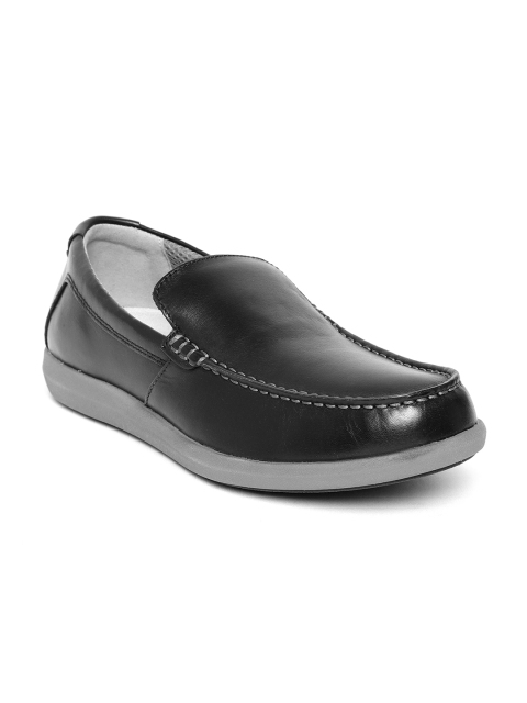 

Geox Men Black Leather Loafers