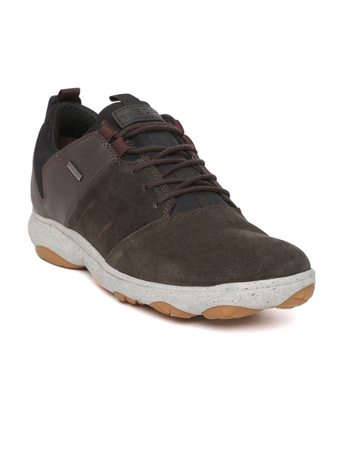 

Geox Men Coffee Brown Solid Sneakers