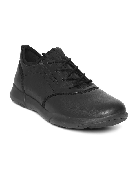 

Geox Men Black Solid Leather Sneakers