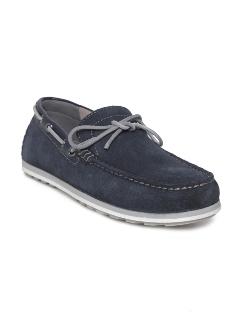 

Geox Men Navy Blue Suede Boat Shoes