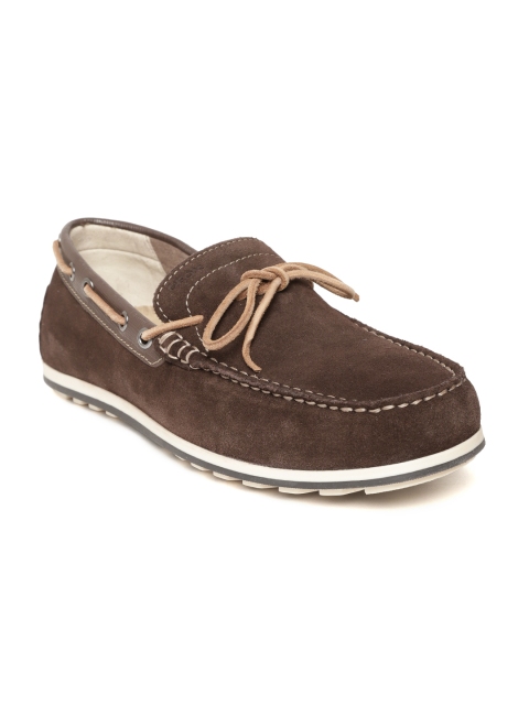

Geox Men Brown Suede Leather Boat Shoes