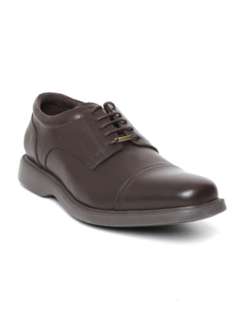 

Geox Men Coffee Brown Leather Formal Derbys