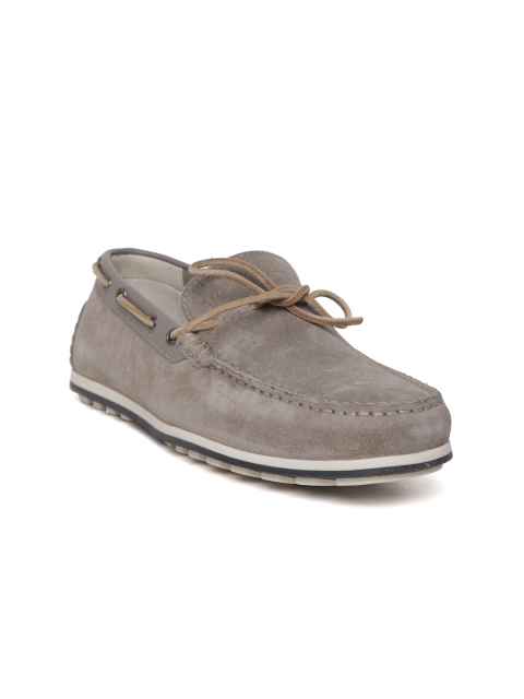 

Geox Men Taupe Suede Leather Boat Shoes