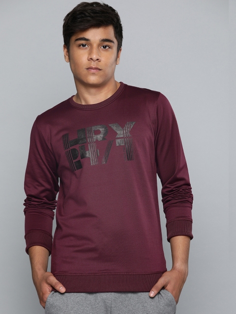 

HRX by Hrithik Roshan Boys Burgundy Solid Sports Sweatshirt