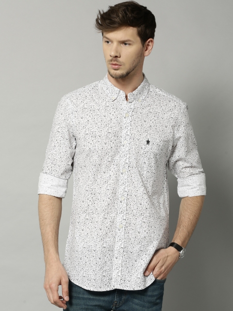 

French Connection White Printed Casual Shirt