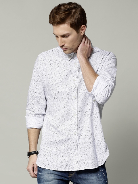 

French Connection White Printed Casual Shirt