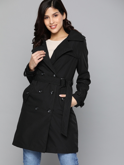 

HERE&NOW Women Black Solid LongLine Tailored Jacket