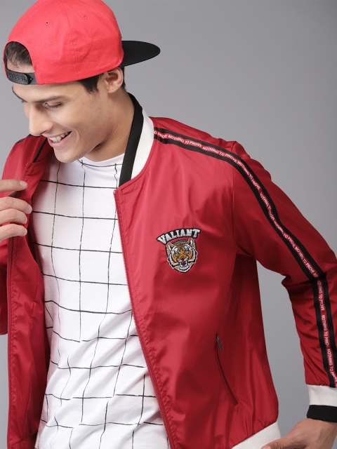 

HERE&NOW Men Red Solid Jacket