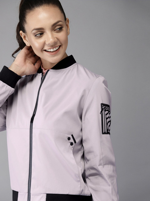

HERE&NOW Women Lavender Solid Bomber Jacket