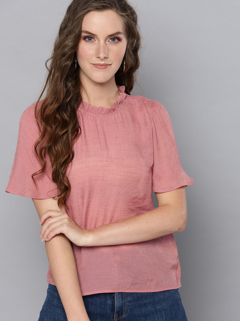

Carlton London Women Dusty Pink Solid Top