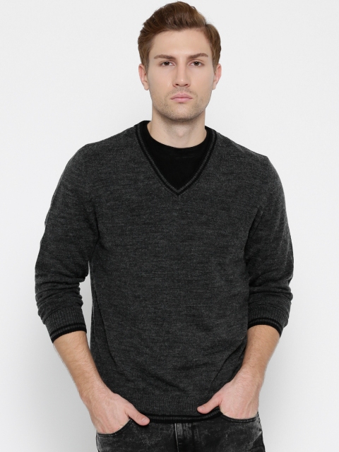 

Flying Machine Charcoal Grey Sweater