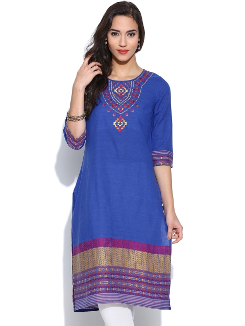 

Aurelia Blue Embroidered Kurta