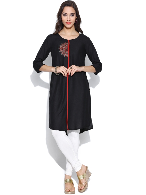 

Aurelia Black Panelled Kurta