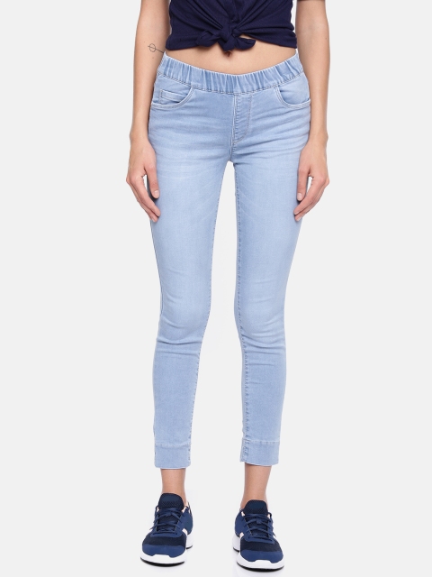 

Kraus Jeans Women Blue Super Skinny Fit Mid-Rise Clean Look Stretchable Cropped Jeans K4050