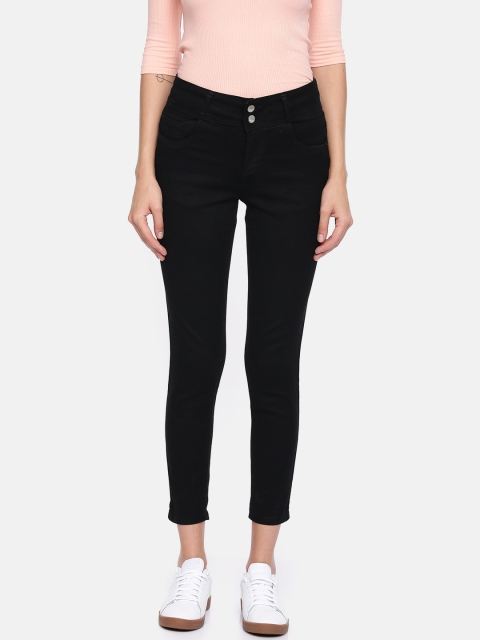 

Kraus Jeans Women Black Skinny Fit High-Rise Clean Look Cropped Jeans K4050
