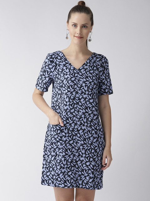 

Marks & Spencer Women Blue Floral Printed Shift Dress