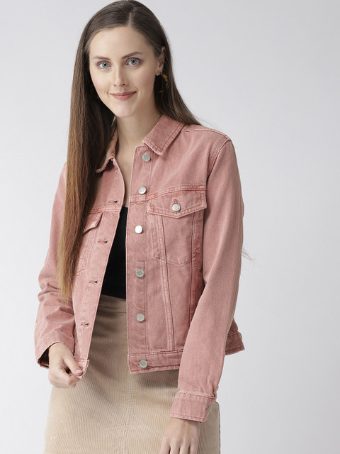 

Marks & Spencer Women Dusty Pink Solid Denim Jacket