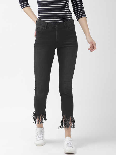 

Marks & Spencer Women Black Super Skinny Fit Mid-Rise Clean Look Stretchable Cropped Jeans