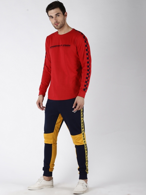 

Difference of Opinion Men Navy Blue Solid Slim-Fit Joggers