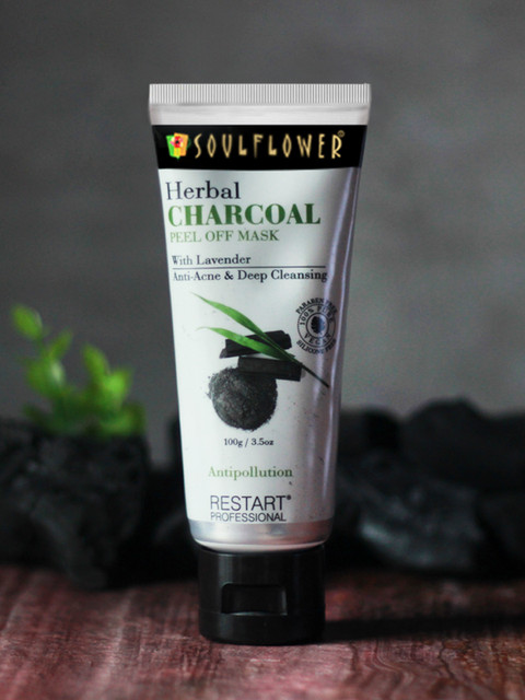 

Soulflower Unisex Herbal Charcoal Grey Sustainable Peel Off Mask 100g, Black