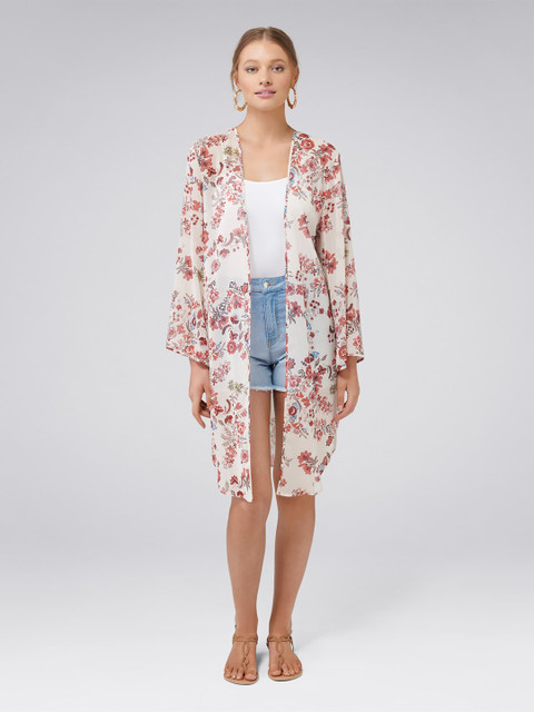 

Forever New Women Multicoloured Printed Open Front Shrug, Multi