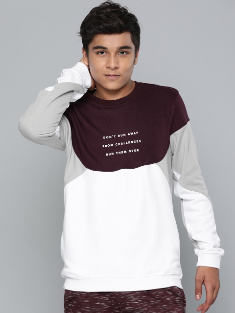 

HRX by Hrithik Roshan Boys Burgundy & White Lifestyle Sweatshirt