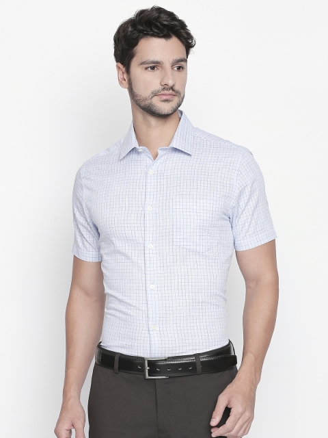 

RICHARD PARKER by Pantaloons Men Blue Regular Fit Checked Formal Shirt