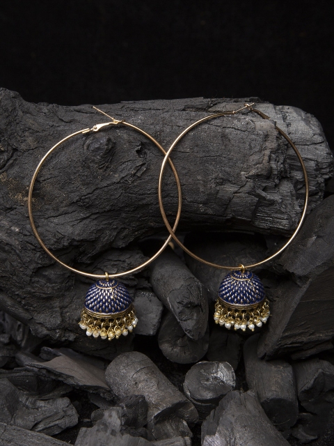 

AKS Gold-Plated Handcrafted Dome Shaped Hoop Earrings