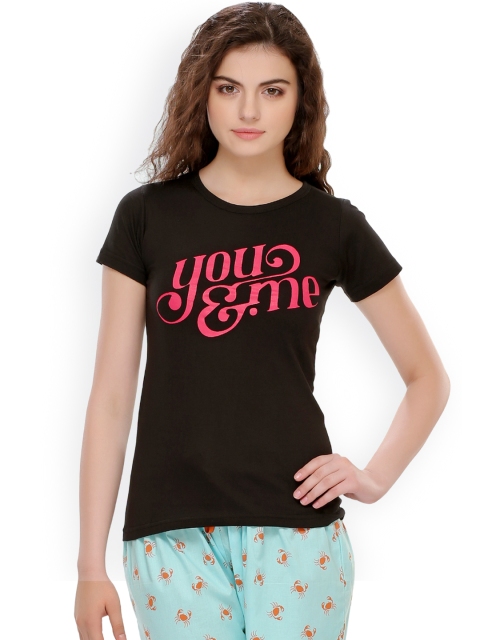 

Clovia Black Printed Lounge Top LT0020P13