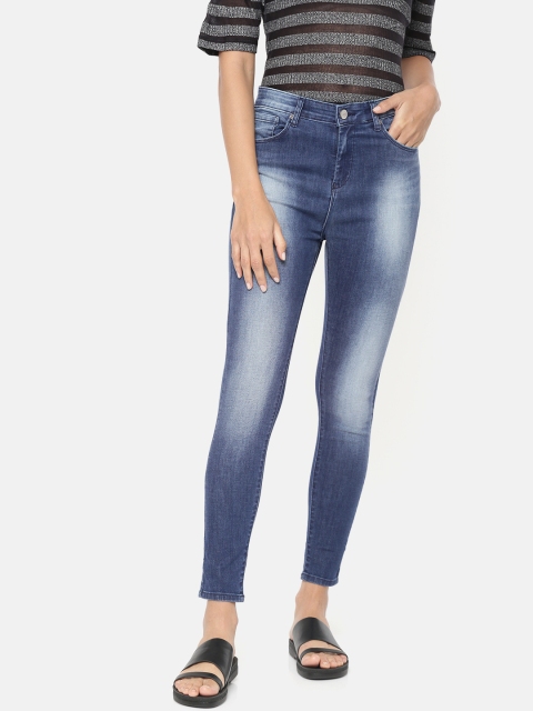 

SPYKAR Women Blue Super Skinny Fit High-Rise Clean Look Stretchable Cropped Jeans
